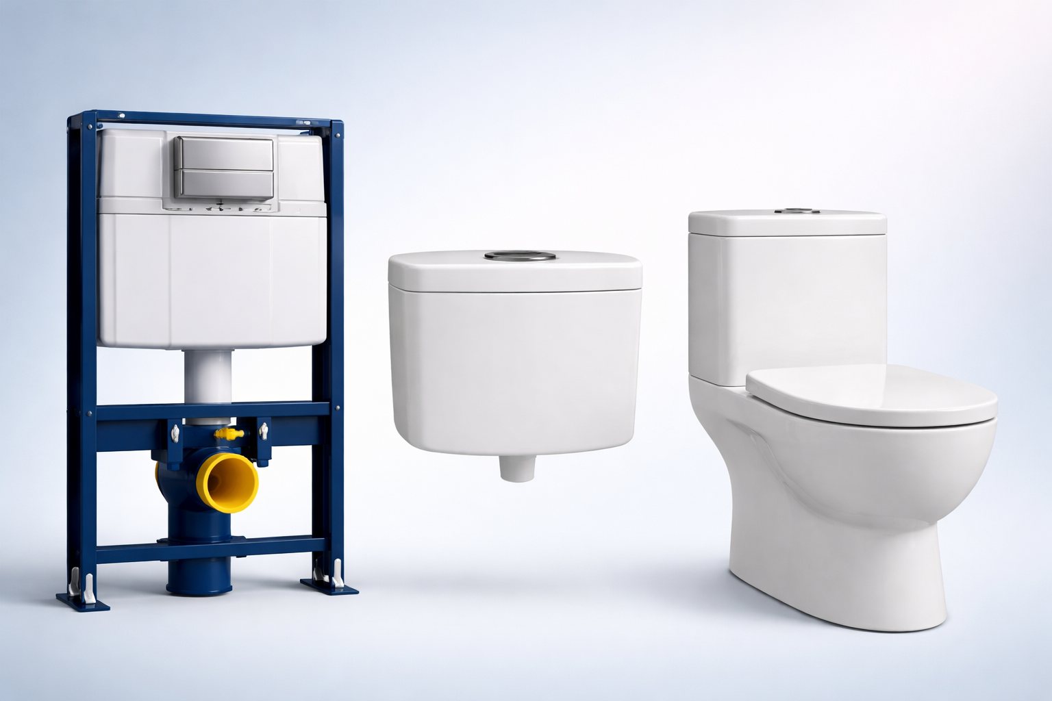 Tri vrste vodokotlica jedne do druge